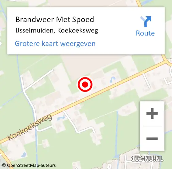 Locatie op kaart van de 112 melding: Brandweer Met Spoed Naar IJsselmuiden, Koekoeksweg op 24 juni 2022 23:18