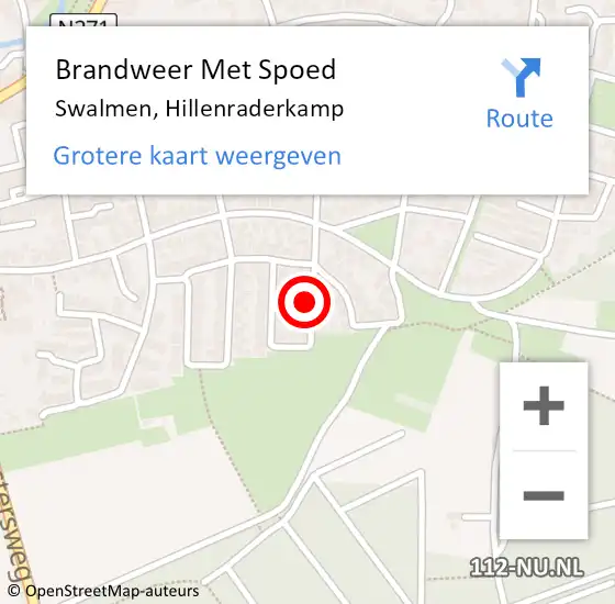 Locatie op kaart van de 112 melding: Brandweer Met Spoed Naar Swalmen, Hillenraderkamp op 24 juni 2022 23:28