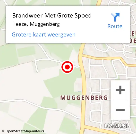 Locatie op kaart van de 112 melding: Brandweer Met Grote Spoed Naar Heeze, Muggenberg op 24 juni 2022 23:45