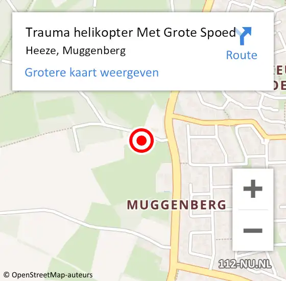 Locatie op kaart van de 112 melding: Trauma helikopter Met Grote Spoed Naar Heeze, Muggenberg op 24 juni 2022 23:47