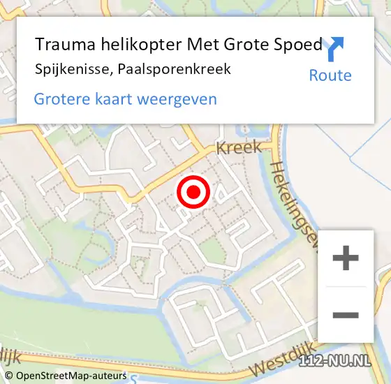 Locatie op kaart van de 112 melding: Trauma helikopter Met Grote Spoed Naar Spijkenisse, Paalsporenkreek op 24 juni 2022 23:57