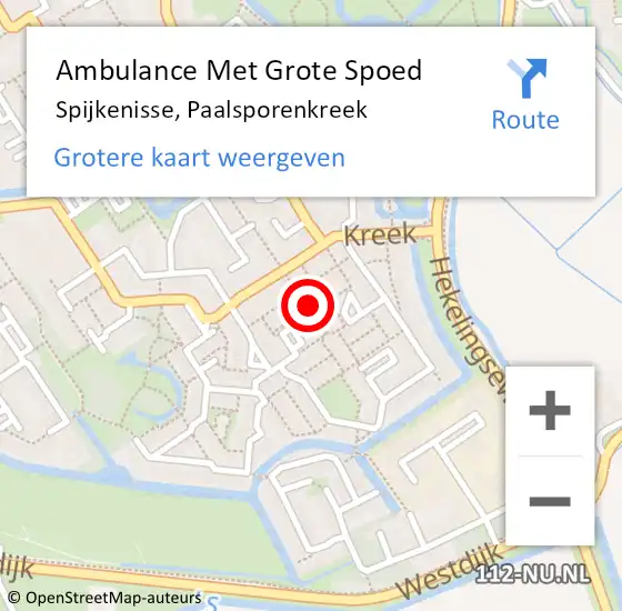 Locatie op kaart van de 112 melding: Ambulance Met Grote Spoed Naar Spijkenisse, Paalsporenkreek op 25 juni 2022 00:01