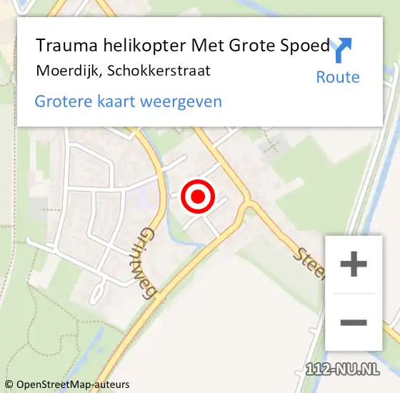 Locatie op kaart van de 112 melding: Trauma helikopter Met Grote Spoed Naar Moerdijk, Schokkerstraat op 25 juni 2022 00:25