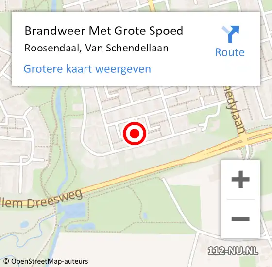 Locatie op kaart van de 112 melding: Brandweer Met Grote Spoed Naar Roosendaal, Van Schendellaan op 25 juni 2022 01:23