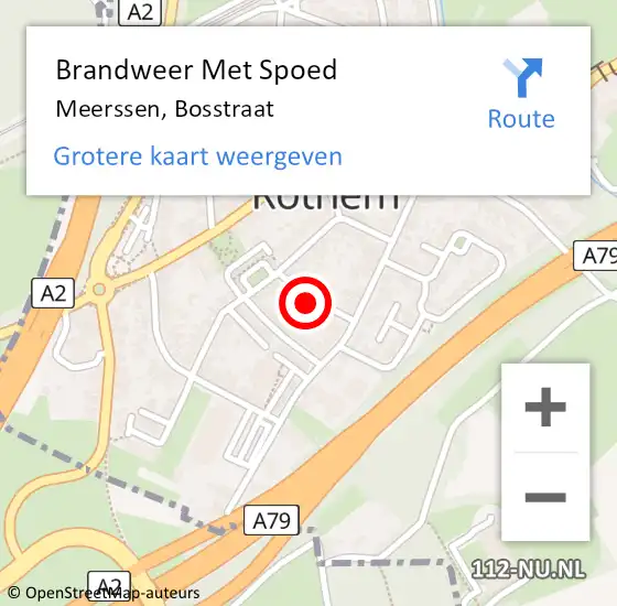 Locatie op kaart van de 112 melding: Brandweer Met Spoed Naar Meerssen, Bosstraat op 25 juni 2022 01:24