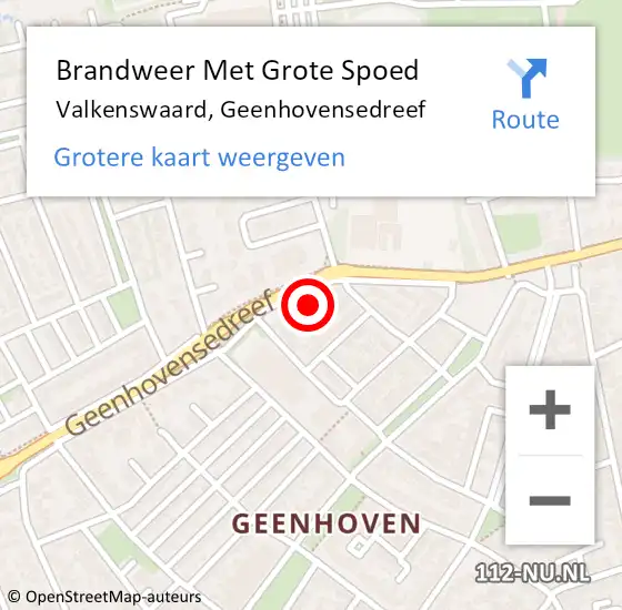 Locatie op kaart van de 112 melding: Brandweer Met Grote Spoed Naar Valkenswaard, Geenhovensedreef op 25 juni 2022 01:31