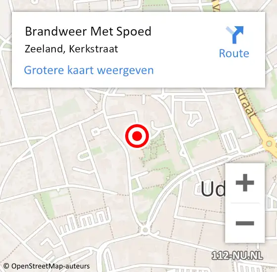 Locatie op kaart van de 112 melding: Brandweer Met Spoed Naar Zeeland, Kerkstraat op 25 juni 2022 03:07