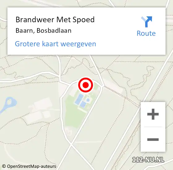 Locatie op kaart van de 112 melding: Brandweer Met Spoed Naar Baarn, Bosbadlaan op 21 juli 2014 10:56