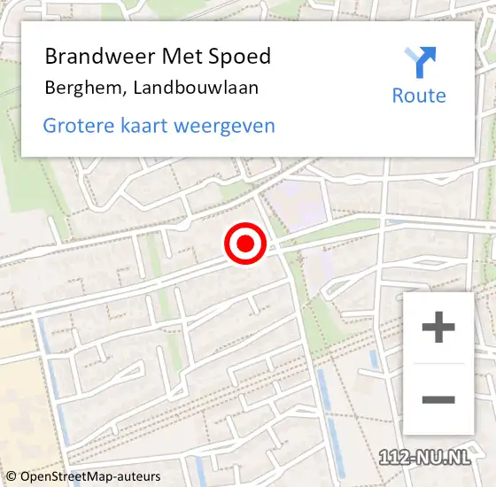 Locatie op kaart van de 112 melding: Brandweer Met Spoed Naar Berghem, Landbouwlaan op 25 juni 2022 07:25