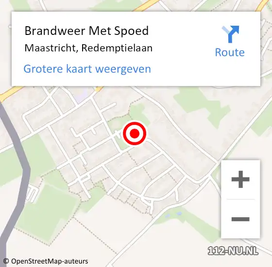 Locatie op kaart van de 112 melding: Brandweer Met Spoed Naar Maastricht, Redemptielaan op 25 juni 2022 08:14