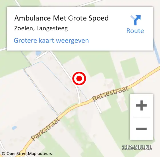 Locatie op kaart van de 112 melding: Ambulance Met Grote Spoed Naar Zoelen, Langesteeg op 25 juni 2022 08:52