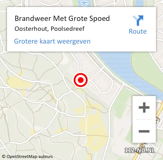 Locatie op kaart van de 112 melding: Brandweer Met Grote Spoed Naar Oosterhout, Poolsedreef op 25 juni 2022 09:31