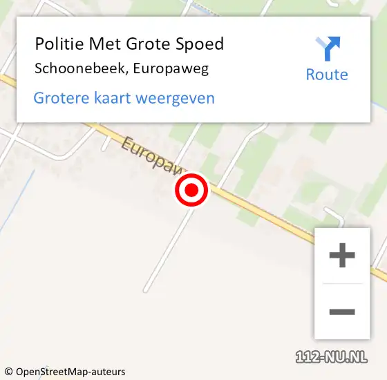 Locatie op kaart van de 112 melding: Politie Met Grote Spoed Naar Schoonebeek, Europaweg op 25 juni 2022 10:20