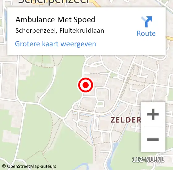 Locatie op kaart van de 112 melding: Ambulance Met Spoed Naar Scherpenzeel, Fluitekruidlaan op 25 juni 2022 11:00