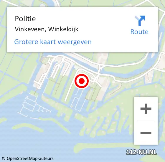 Locatie op kaart van de 112 melding: Politie Vinkeveen, Winkeldijk op 25 juni 2022 11:23