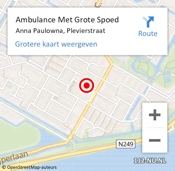 Locatie op kaart van de 112 melding: Ambulance Met Grote Spoed Naar Anna Paulowna, Plevierstraat op 25 juni 2022 12:09