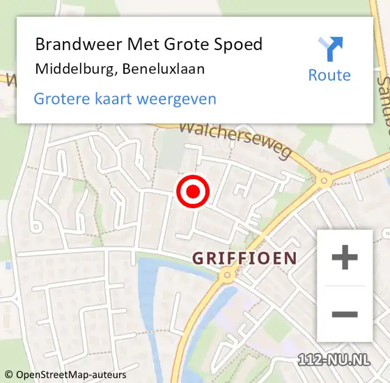 Locatie op kaart van de 112 melding: Brandweer Met Grote Spoed Naar Middelburg, Beneluxlaan op 25 juni 2022 13:14