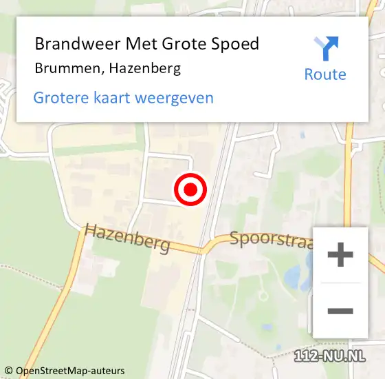 Locatie op kaart van de 112 melding: Brandweer Met Grote Spoed Naar Brummen, Hazenberg op 25 juni 2022 13:43