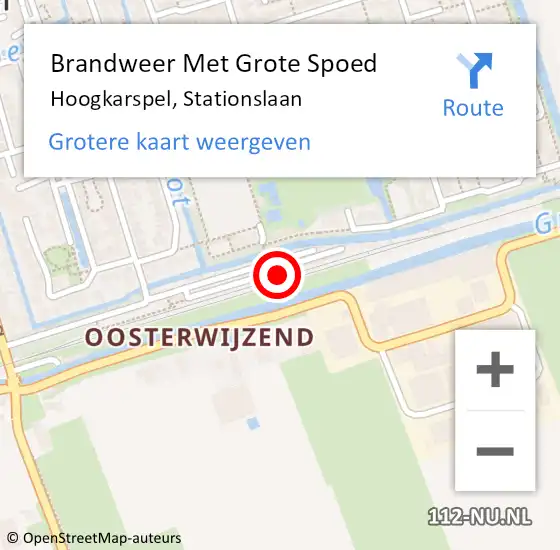 Locatie op kaart van de 112 melding: Brandweer Met Grote Spoed Naar Hoogkarspel, Stationslaan op 25 juni 2022 14:08