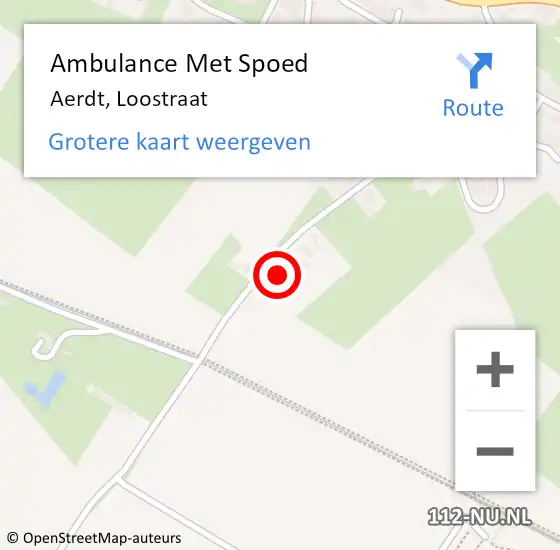 Locatie op kaart van de 112 melding: Ambulance Met Spoed Naar Aerdt, Loostraat op 25 juni 2022 14:12