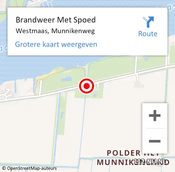 Locatie op kaart van de 112 melding: Brandweer Met Spoed Naar Westmaas, Munnikenweg op 21 juli 2014 11:27