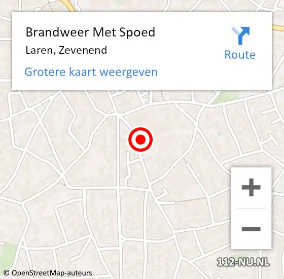 Locatie op kaart van de 112 melding: Brandweer Met Spoed Naar Laren, Zevenend op 25 juni 2022 14:22