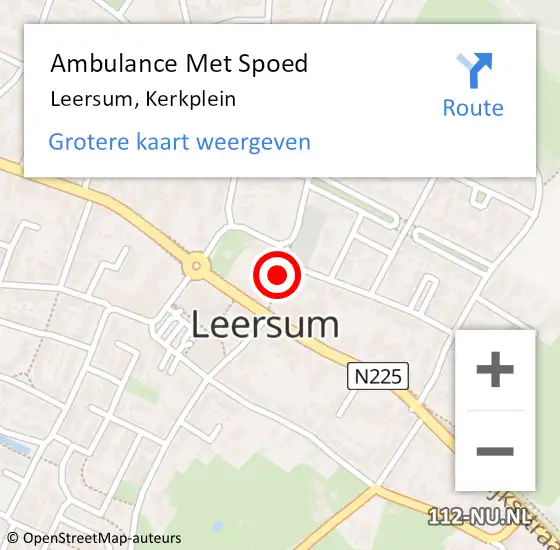 Locatie op kaart van de 112 melding: Ambulance Met Spoed Naar Leersum, Kerkplein op 25 juni 2022 14:22