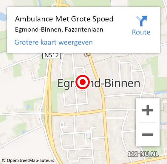 Locatie op kaart van de 112 melding: Ambulance Met Grote Spoed Naar Egmond-Binnen, Fazantenlaan op 25 juni 2022 15:17