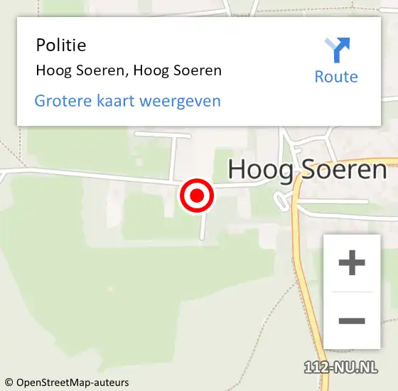Locatie op kaart van de 112 melding: Politie Hoog Soeren, Hoog Soeren op 25 juni 2022 15:21