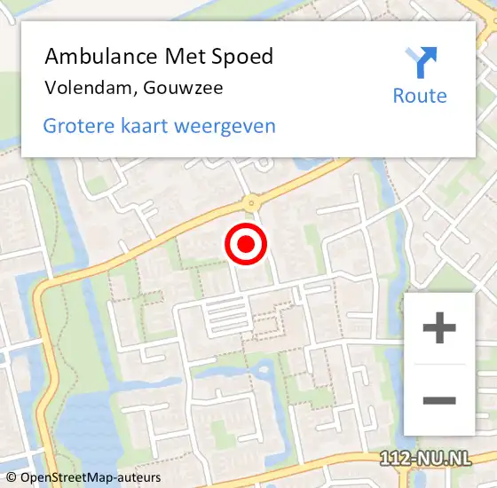 Locatie op kaart van de 112 melding: Ambulance Met Spoed Naar Volendam, Gouwzee op 25 juni 2022 15:36