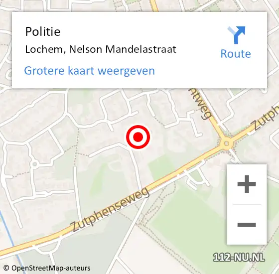 Locatie op kaart van de 112 melding: Politie Lochem, Nelson Mandelastraat op 25 juni 2022 15:51