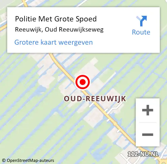 Locatie op kaart van de 112 melding: Politie Met Grote Spoed Naar Reeuwijk, Oud Reeuwijkseweg op 25 juni 2022 16:46