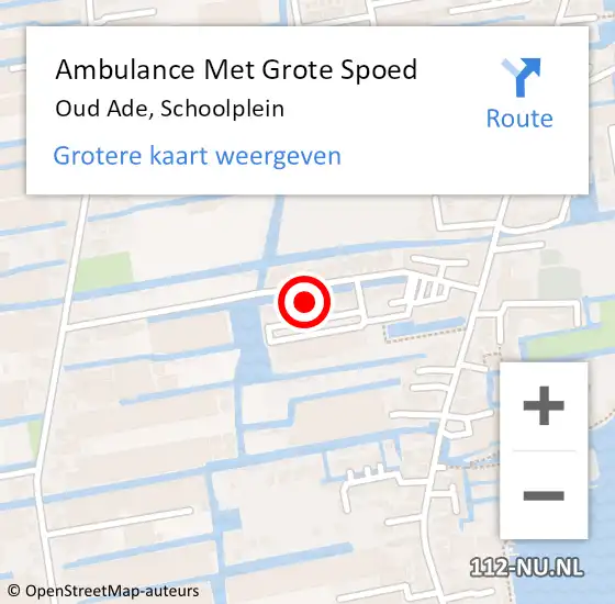 Locatie op kaart van de 112 melding: Ambulance Met Grote Spoed Naar Oud Ade, Schoolplein op 25 juni 2022 16:52
