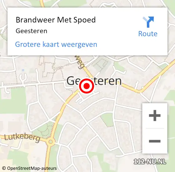 Locatie op kaart van de 112 melding: Brandweer Met Spoed Naar Geesteren op 25 juni 2022 17:52