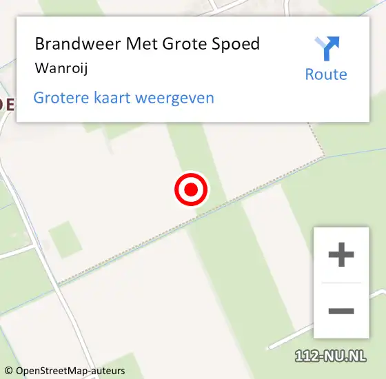 Locatie op kaart van de 112 melding: Brandweer Met Grote Spoed Naar Wanroij op 25 juni 2022 18:00