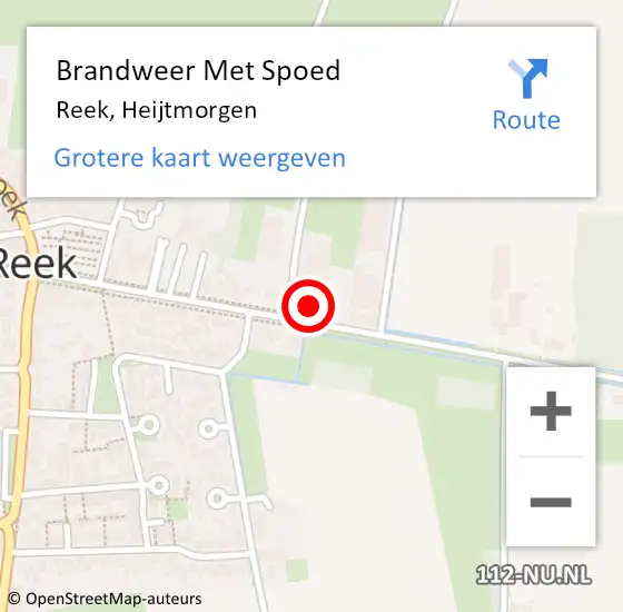 Locatie op kaart van de 112 melding: Brandweer Met Spoed Naar Reek, Heijtmorgen op 25 juni 2022 18:23