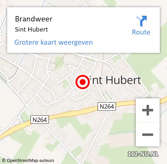 Locatie op kaart van de 112 melding: Brandweer Sint Hubert op 25 juni 2022 18:47