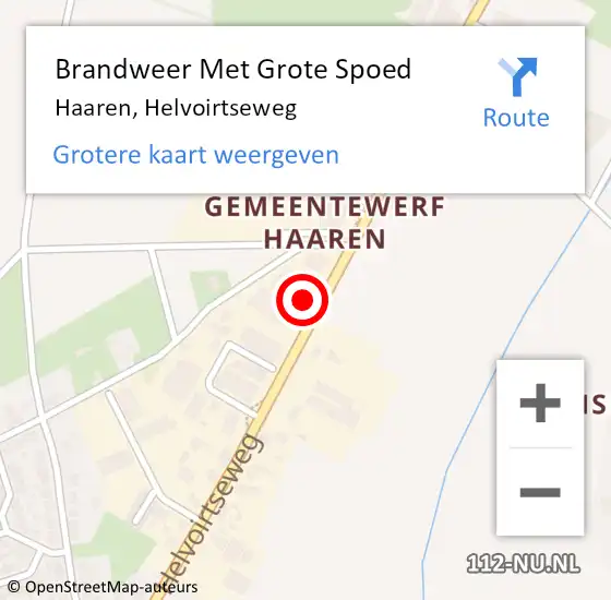 Locatie op kaart van de 112 melding: Brandweer Met Grote Spoed Naar Haaren, Helvoirtseweg op 25 juni 2022 18:50