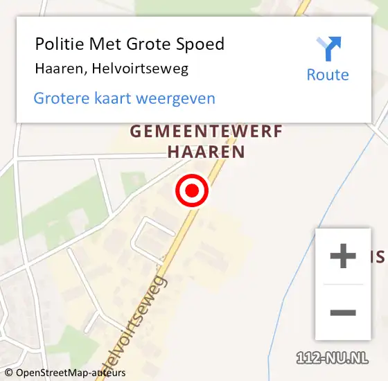 Locatie op kaart van de 112 melding: Politie Met Grote Spoed Naar Haaren, Helvoirtseweg op 25 juni 2022 18:51