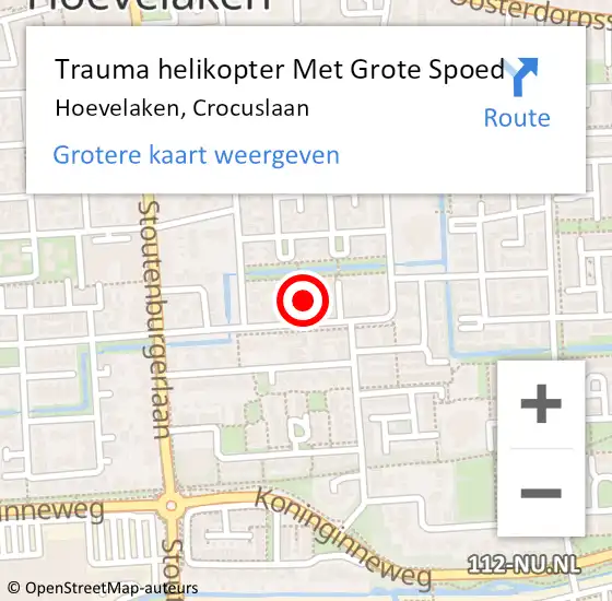 Locatie op kaart van de 112 melding: Trauma helikopter Met Grote Spoed Naar Hoevelaken, Crocuslaan op 25 juni 2022 19:01