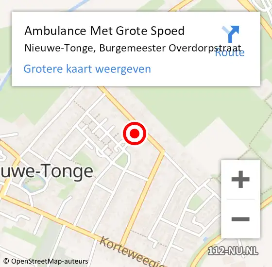 Locatie op kaart van de 112 melding: Ambulance Met Grote Spoed Naar Nieuwe-Tonge, Burgemeester Overdorpstraat op 25 juni 2022 19:47