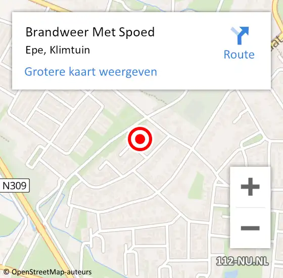 Locatie op kaart van de 112 melding: Brandweer Met Spoed Naar Epe, Klimtuin op 25 juni 2022 19:50