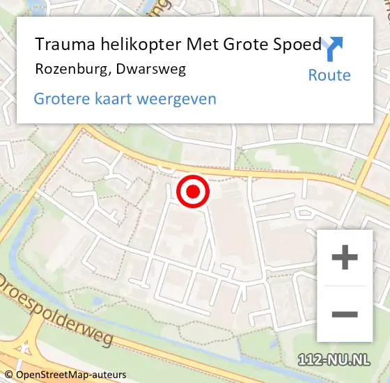 Locatie op kaart van de 112 melding: Trauma helikopter Met Grote Spoed Naar Rozenburg, Dwarsweg op 25 juni 2022 19:54
