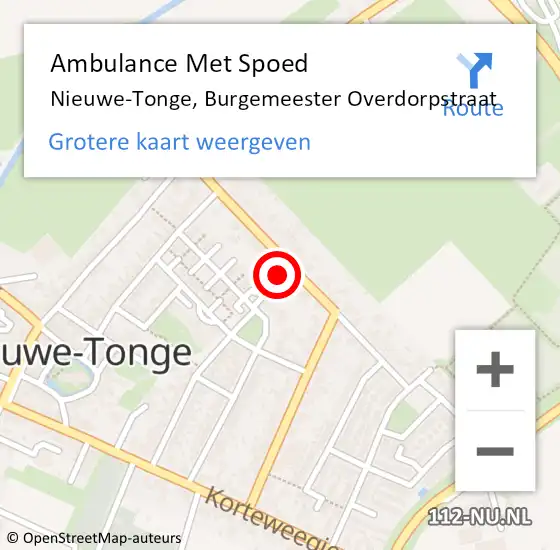 Locatie op kaart van de 112 melding: Ambulance Met Spoed Naar Nieuwe-Tonge, Burgemeester Overdorpstraat op 25 juni 2022 20:07