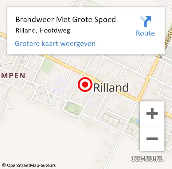 Locatie op kaart van de 112 melding: Brandweer Met Grote Spoed Naar Rilland, Hoofdweg op 25 juni 2022 20:14