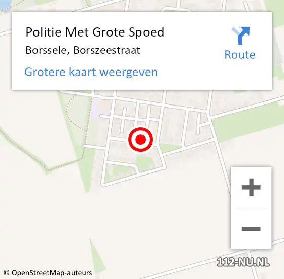 Locatie op kaart van de 112 melding: Politie Met Grote Spoed Naar Borssele, Borszeestraat op 25 juni 2022 20:21