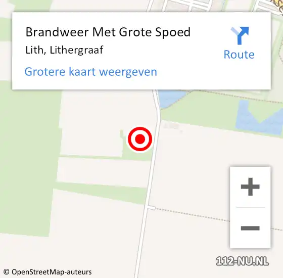 Locatie op kaart van de 112 melding: Brandweer Met Grote Spoed Naar Lith, Lithergraaf op 25 juni 2022 20:49