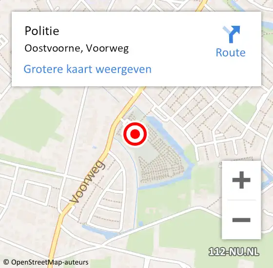 Locatie op kaart van de 112 melding: Politie Oostvoorne, Voorweg op 25 juni 2022 21:00