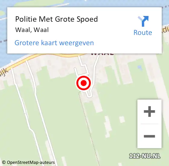 Locatie op kaart van de 112 melding: Politie Met Grote Spoed Naar Waal, Waal op 25 juni 2022 21:14
