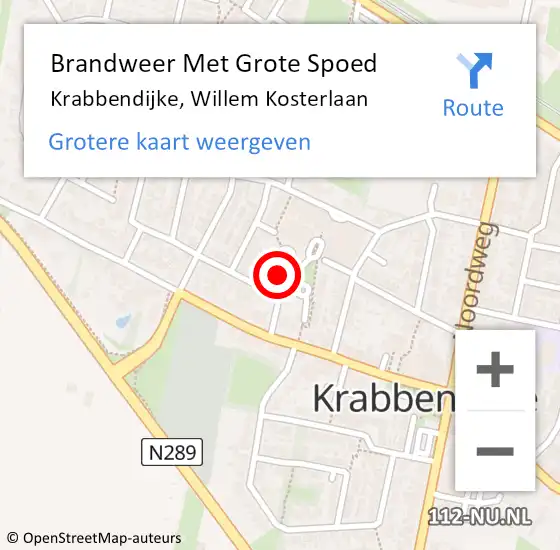 Locatie op kaart van de 112 melding: Brandweer Met Grote Spoed Naar Krabbendijke, Willem Kosterlaan op 25 juni 2022 21:31